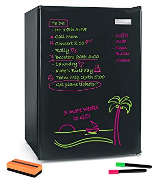 Igloo IRF26EBBK Dry Erase Board Single Door Refrigerator, 2.6, Black