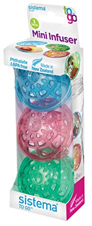 Sistema To Go Collection Fruit Infuser (Set of 3), Mini, Multicolor