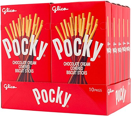 Pocky Chocolate Cream Covered Biscuit Sticks 2.47 oz (Pack of 10)