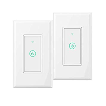 Smart WiFi Wall Light Switch,On/off Schedule and Auto-off Setting,Voice Control,Compatible with Alexa/Google Assistant/IFTTT,No Hub Required,FCC and ETL Complied(2 PACK)