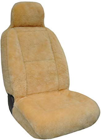 Eurow Luxury Sheepskin Seat Cover XL Design Comfortable Premium Pelt - Champagne