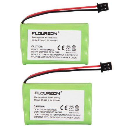 2 Packs Floureon 36V 900mAh Rechargeable Cordless Phone Batteries for Uniden BT-446 BP-446 BT-1005 BT446 BP446 DCT6462 DCT6482 DCT746M