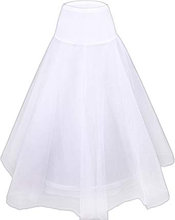 Flora 1-Hoop 2-NET Bridal Wedding Petticoat/Prom Underskirt,Lycra Waistband & Full Length