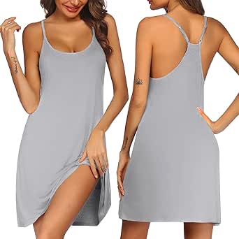 Ekouaer Women's Racerback Sleeveless Nightgown