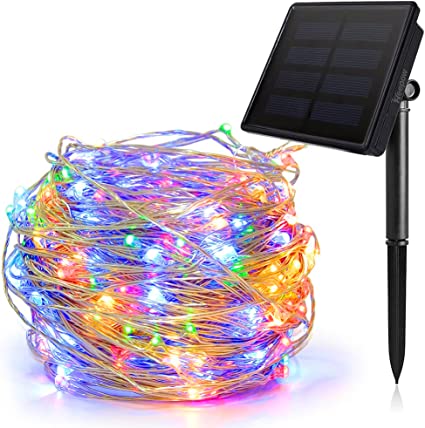 Ankway Guirnaldas Luces Exterior Solar, 200LED Luces Solares LED Exterior Jardin 22M para la Decoración de Navidad de Halloween, ASL007-NEW