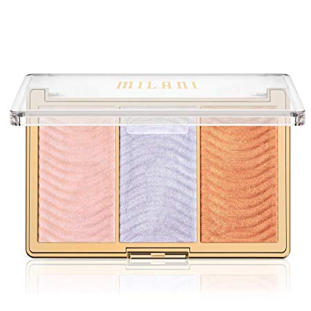 Milani Stellar Lights Highlighter Palette - Holographic Beams (0.42 Ounce) 3 Vegan, Cruelty-Free Face Powders that Contour & Highlight for a Glowing Look