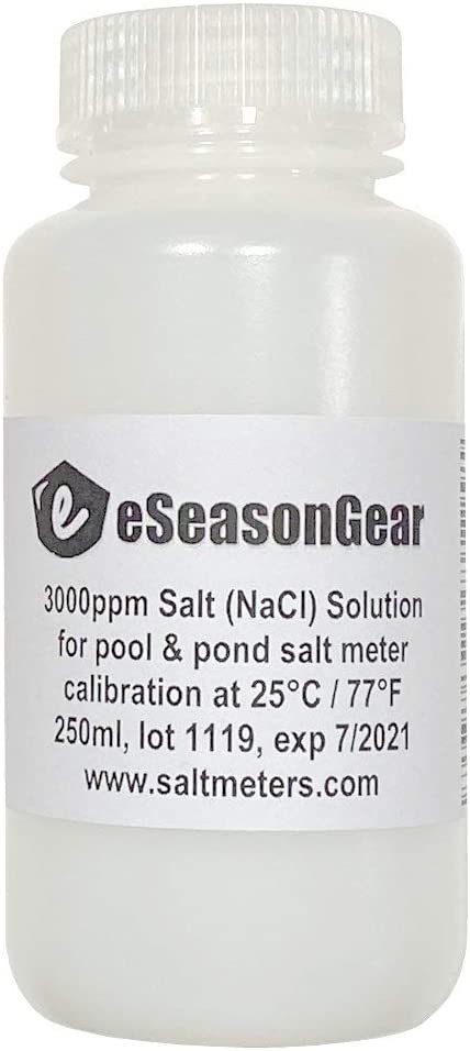 eSeasonGear 3000 PPM Solution, 230 ml, for Pool & Pond Salt Meter Calibration.