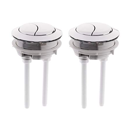 Bluecell 2 sets Dual Push Flushing Toilet Water Tank Push Button Toilet Tank Button Lever for 58 mm Diameter