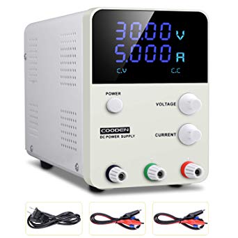 DC Power Supply Variable Switch, COODEN 0-30V 0-5A Power Supply Adjustable Regulated Power Supply Digital with Alligator Leads US Power Cord CP305S