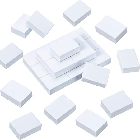 150 Pieces Mini Nail Sanding Blocks Nail Buffer Blocks Nail Buffing File Polisher Double Sided Grit Manicure Nail Tips Tool for DIY Nail Art (White)