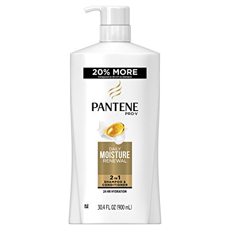 Pantene Pro-V Daily Moisture Renewal 2 in 1 Shampoo & Conditioner, 30.4 fl oz (Packaging May Vary)