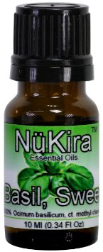 NuKira Basil Sweet Pure Essential Oil, 0.34 Ounce