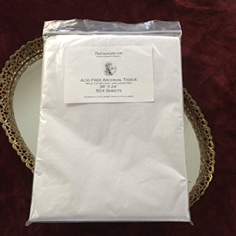 50 Sheets 24"x36" The Linen Lady's Acid Free Archival Tissue Paper-Unbuffered & Lignin Free