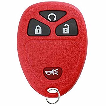 KeylessOption Keyless Entry Remote Control Car Key Fob Replacement 15913421 -Red