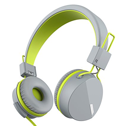 Kanen I39 Headphones with Mic, On-ear Foldable Headset for Kids/Adult, Compatible with iPhone 6/6S Samsung /Sony etc.(Green)