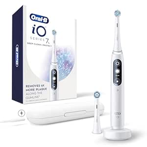 Oral-B iO Deep Clean   Protect Rechargeable Electric Toothbrush, White with a iO Series 7 Toothbrush, 2 Replacement Brush Heads, and a Charging Travel Case