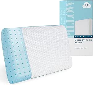 Elegant Comfort Premium Memory Foam, Luxury Pillow for Back, Side or Stomach Sleepers Soft Yet Supportive Feel, Breathable and Washable Cover, Ideal for Home or Travel, Queen, White