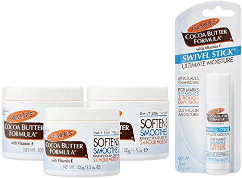 Palmer's Cocoa Butter Solid Formula Multi Pack Set | 3 x Solid Formula Jars with FREE Swivel Stick