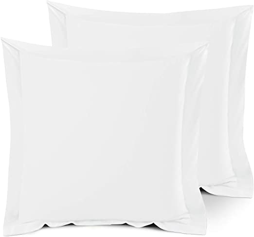 Nestl Bedding Soft Pillow Shams Set of 2 - Double Brushed Microfiber Hypoallergenic Pillow Covers - Hotel Collection Premium Bed Pillow Cases, Euro 26"x26" - White