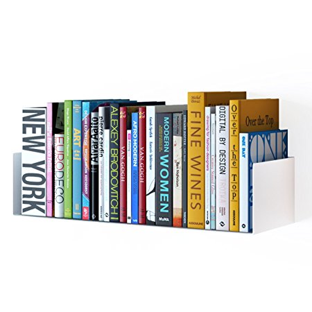 WALLNITURE Sturdy Metal U Shape Bookshelf Wall Mountable CD DVD Storage Multi-Purpose Display Rack White
