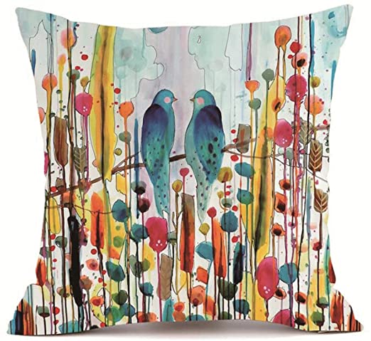 GBSELL Pillow Cover Animal Bird in Flower Square Pillow Case Sofa Throw Cushion Cover Party Home Decor …