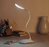 Hapurs eye-friendly Table Desk Reading Lamp Torch Portable Flexible Neck LED Light with 3 dimmer supply 3 level adjustable Brightness book light Rechargeable Lithium Battery USB charge LED Desk Lamp Reading Lamp Book Light camping lamp