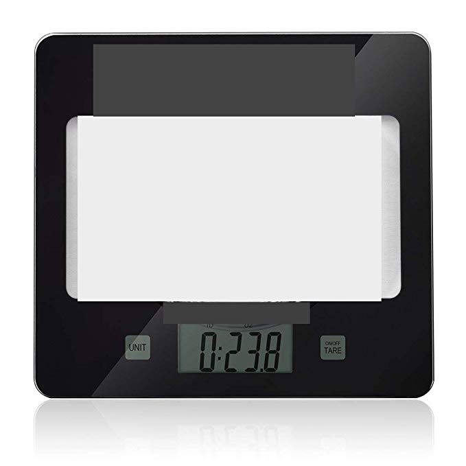 Glass Kitchen Scale, Home Gizmo Food Scales Digital Weight Gram, Small Postage Scale Multifunction Accurate with Large LCD Display for Baking and Cooking(11.02lb/5 kg)