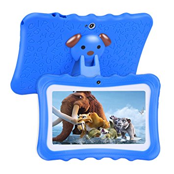 【UPGRADED】 TUFEN Tablet for Kids, 7' HD Eyes-Protection Screen with Silicone Bumper (1GB RAM   8GB ROM, Android 6.0, Playstore, Youtube, Netflix, PARENT-CONTROL IWAWA, Wireless Internet) (Q768 Blue)