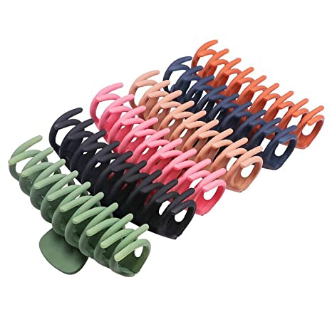 Nutmix 6 PCS Big Hair Claw Clips - 4.3 Inch Nonslip Large Claw Clip for Women/Girls Thin Hair, Strong Hold Hair Clips for Thick Hair