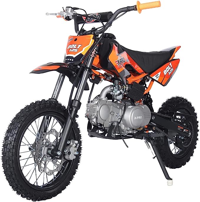 X-PRO 125cc Zongshen Brand Engine Dirt Bike with 4-Speed Semi-Automatic Transmission, Big 14"/12" Tires! (Orange)