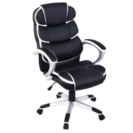 Giantex Ergonomic PU Leather High Back Executive Computer Desk Task Office Chair (Black)