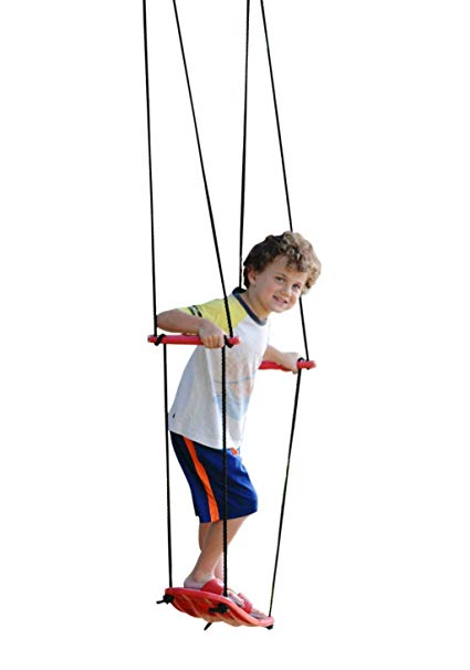 Swurfer Kick Stand Up Outdoor Surfing Tree Swing Kids Up to 150 Lbs - Hang from Up to 12 Feet High - Includes 24" SwingBoard, UV Resistant Rope, & Handles