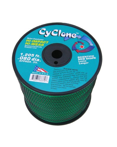 Cyclone .080-Inch 3-Pound Spool Commercial Grade 6-Blade Grass Trimmer Line, Green CY080S3-2