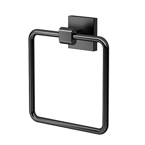 Gatco 4052MX Elevate Bathroom Towel Ring Holder, Matte Black