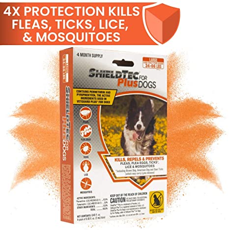 ShieldTec Flea, Tick, and Mosquito Prevention for Dogs, Large, 34-66 lbs
