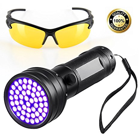 UV Flashlight,51 LED Ultraviolet Light,Black Light Flashlight,Detector for Dog/Cat Urine,Pet Stains,Bed Bug,Scorpion Hunting
