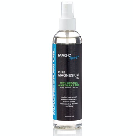 Topical Magnesium Oil Spray with Organic Aloe Vera and MSM for Quicker Absorption and Less Itching.