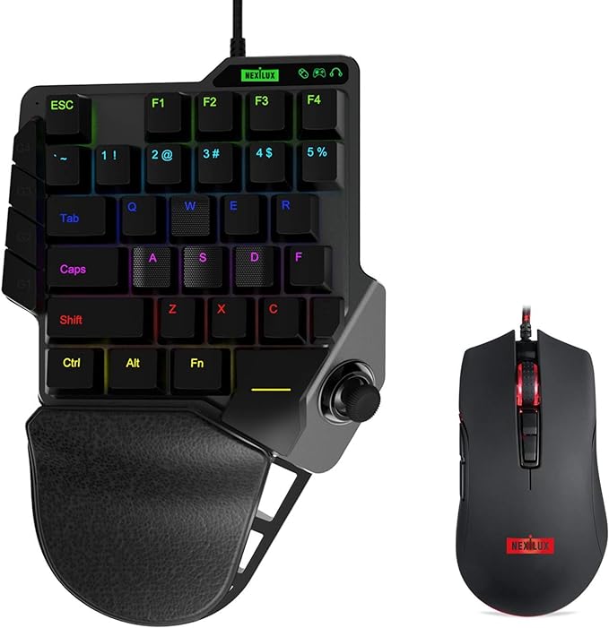NEXiLUX Pro Gaming Keyboard and Mouse Combo Compatible with Playstation 4, Playstation 3, Xbox One, Xbox 360, Switch, Switch Lite and PC, NXL-95237