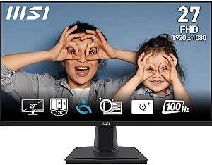 MSI Pro MP275 écran bureautique 27" Full HD - Dalle IPS 1920 x 1080, 100 Hz, écran respectueux des Yeux, Haut-parleurs intégrés, inclinable - HDMI 1.4b, D-Sub (VGA)