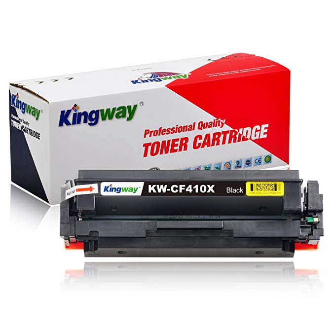 Kingway Replacement for HP 410X CF410X Toner Cartridge Work with HP Color Laserjet Pro MFP M477fdw M477fnw M477fdn Pro M452dw 452dn 452nw M377dw 1 Pack