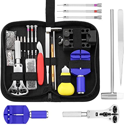 SOONAN Watches Repair Tool Kit, Professional 147 in 1 Watch Case Opener Repair Tools Watch Spring Pin Bars Watch Band Buckle Remover Battery Replacement Kit