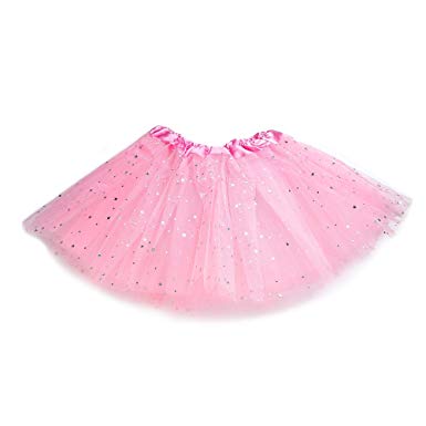 Anleolife 12" Girls Fluffy Tutu Skirt/Princess Ballet Dance Stars Sequins Tutu