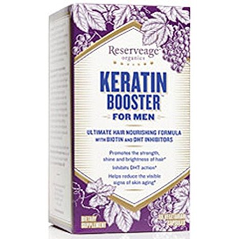 ReserveAge Organics Keratin Booster For Men with DHT Blocker for Healthier Hair 60 ea