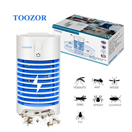 Toozor Electric Bug Zapper, Mosquito Killer with UV Light, Indoor Plug-in Bug Zapper, Insect Trap, Indoor Mosquito Trap, Electronic Kill Insects, Night Lamp for Killing Mosquitoes and Flying Gnats