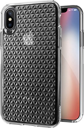 Silk iPhone X Clear Case - PUREVIEW Protective Slim Grip Cover - "Queen of Diamonds" - Crystal Clear