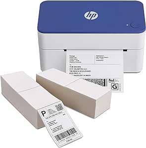 HP Shipping Label Printer, 4x6 Commercial Grade Direct Thermal, Compact & Easy-to-use, High-Speed 300 DPI Printer, Barcode Printer, Compatible with Amazon, UPS, Shopify, Etsy, Ebay, ShipStation & More