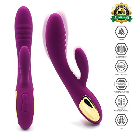 Yoga Massage Set with USB Cable Vibrator Rapid Charging - Electronics Handheld Silicone Yoga Wand Massager Set - 10 Modes Sport Function Waterproof part great for Exercise Body Purple … …