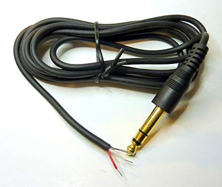 Philmore 6-ft 1/4" Gold TRS Stereo Male Plug to Bare Wire Fully Shielded Audio Cable; 44-396