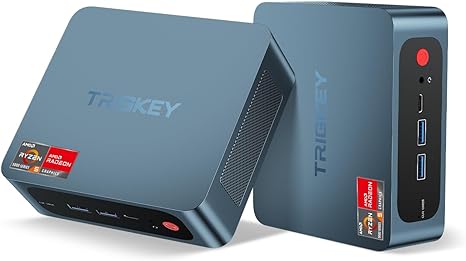 TRIGKEY Mini PC Ryzen 5 5560U(6 Cores, 12 Threads) Mini Desktop Computer 16GB DDR4 500GB M.2 PCle NVME SSD Gaming Speed S5 Mini Computer, Wi-Fi 6/Bluetooth 5.2/4K@60Hz/HDMI DP USB-C/USB 3.2