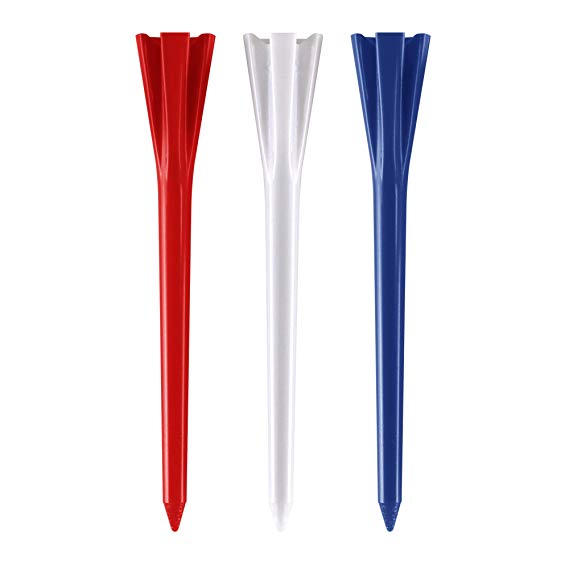 Plastic Golf Tees (100 Tees), Different Colors/Sizes